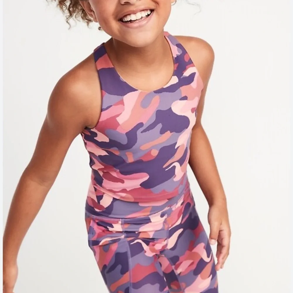 Old Navy Camo PowerSoft Longline Sports Bra for Girls